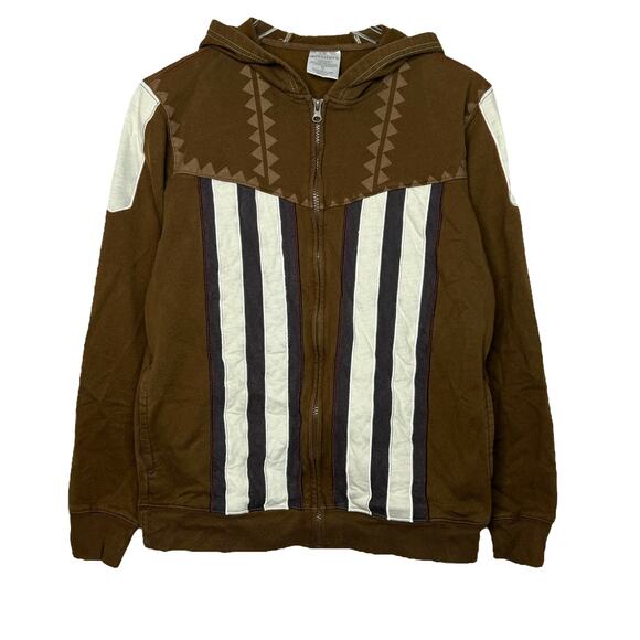 Assassin's Creed Aztec Striped Cosplay Full Zip Hoodie Brown White Adult Medium - Picture 3 of 8